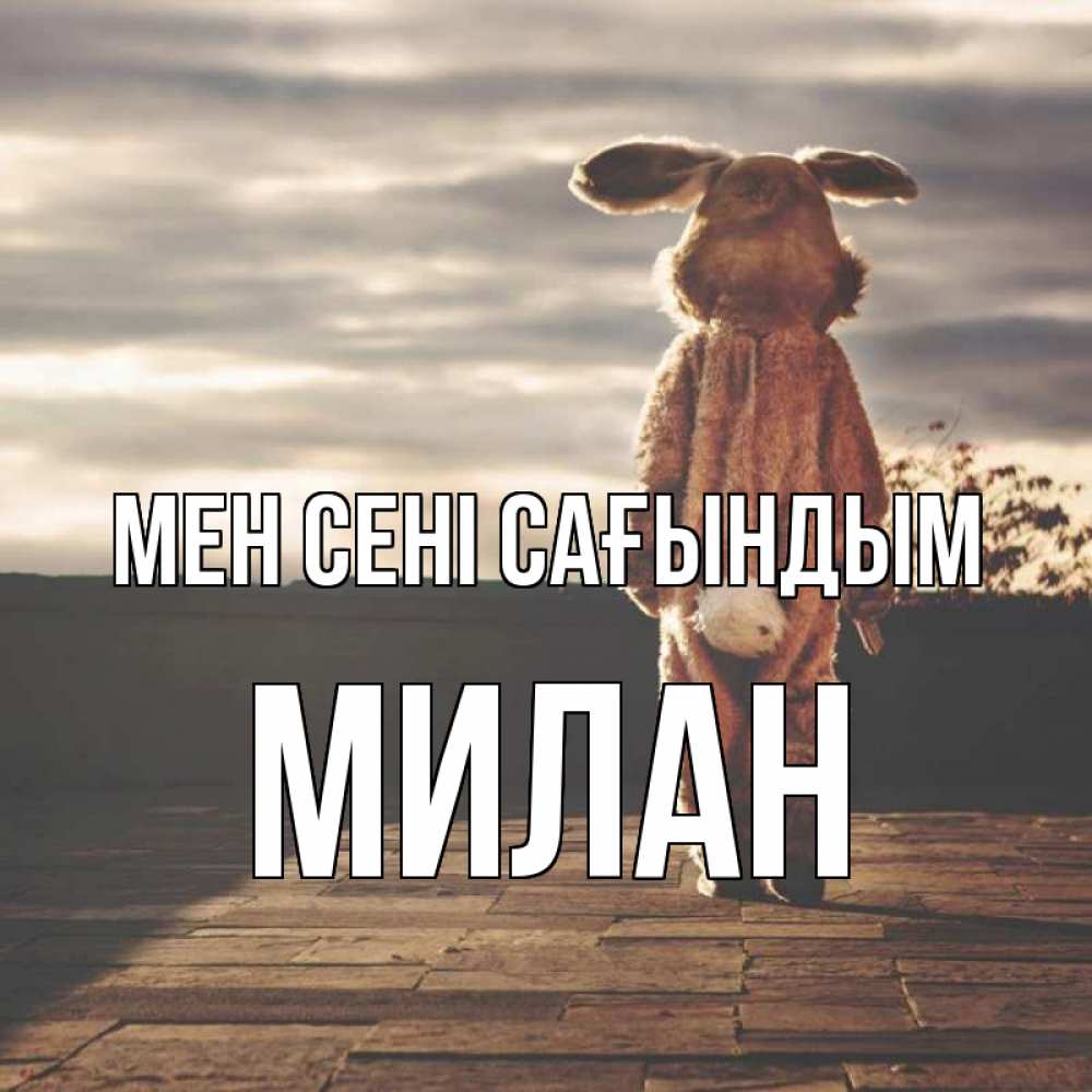 Күн сайын ашық хат с именем, Милан Мен сені сағындым даже в костюме зайца Онлайн тегін жүктеп алу тілектері бар керемет карта 