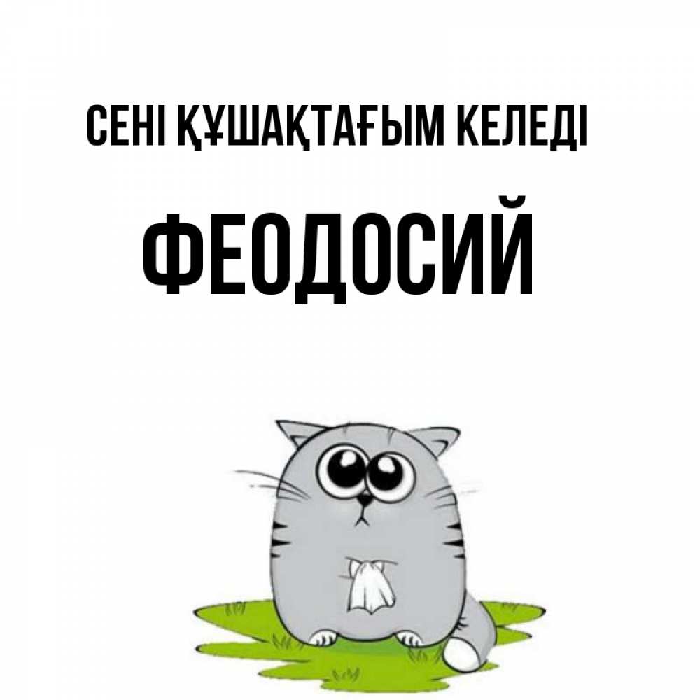 Күн сайын ашық хат с именем, Феодосий сені құшақтағым келеді котик теребит платочек сидя на травке Онлайн тегін жүктеп алу тілектері бар керемет карта 
