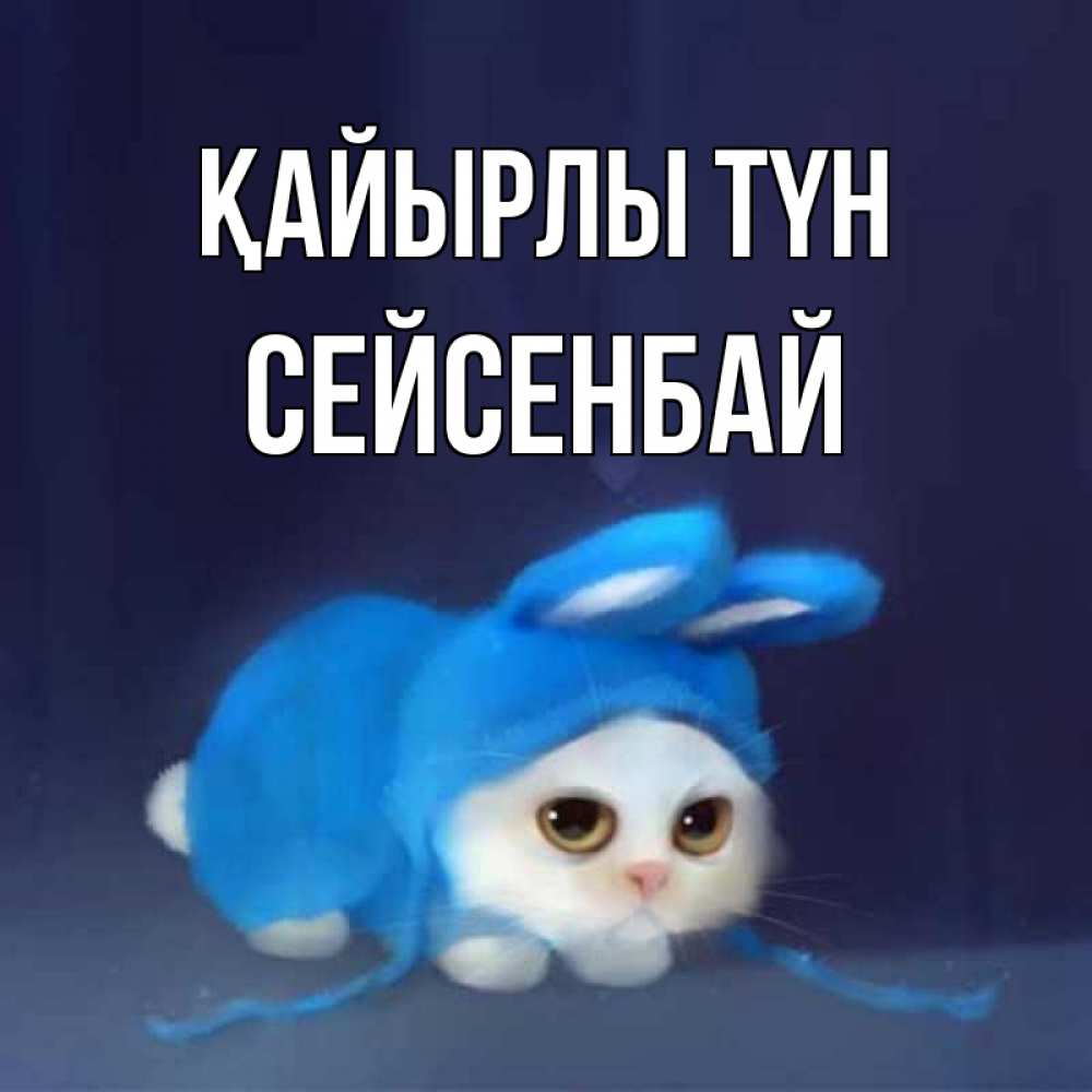 Күн сайын ашық хат с именем, СЕЙСЕНБАЙ Қайырлы түн кот в голубом костюме кролика с ушками Онлайн тегін жүктеп алу тілектері бар керемет карта 