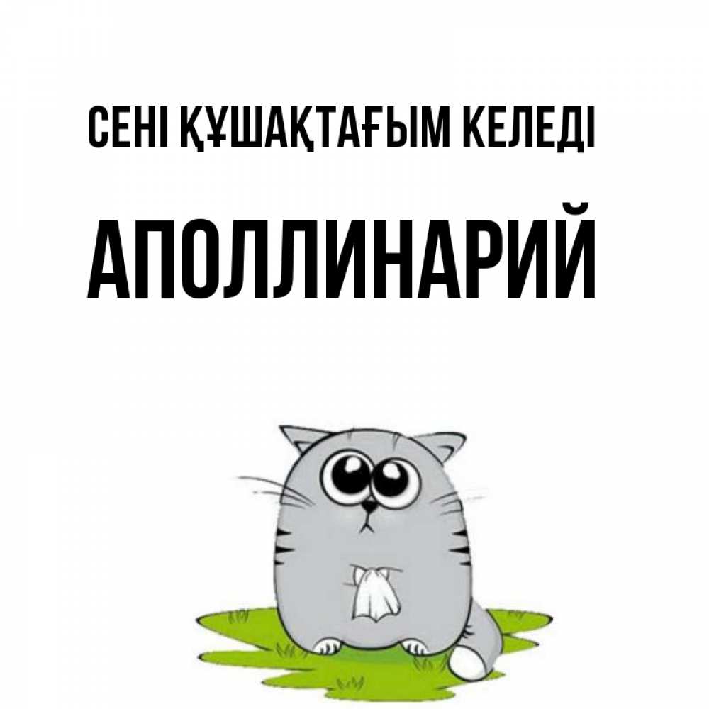 Күн сайын ашық хат с именем, Аполлинарий сені құшақтағым келеді котик теребит платочек сидя на травке Онлайн тегін жүктеп алу тілектері бар керемет карта 