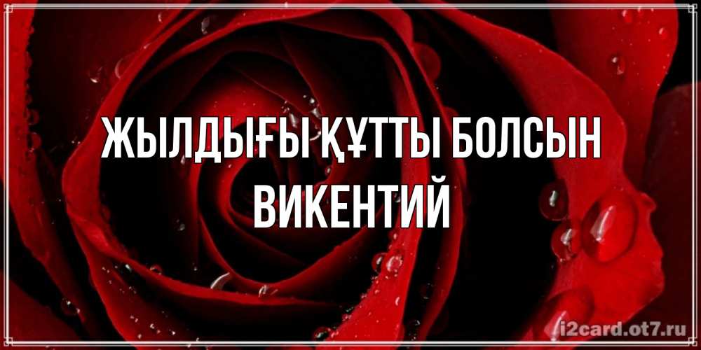 Күн сайын ашық хат с именем, Викентий Жылдығы құтты болсын крупная бордовая роза Онлайн тегін жүктеп алу тілектері бар керемет карта 