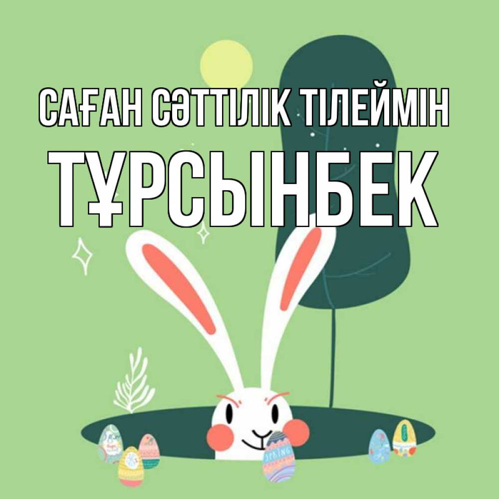 Күн сайын ашық хат с именем, ТҰРСЫНБЕК Саған сәттілік тілеймін заяц Онлайн тегін жүктеп алу тілектері бар керемет карта 