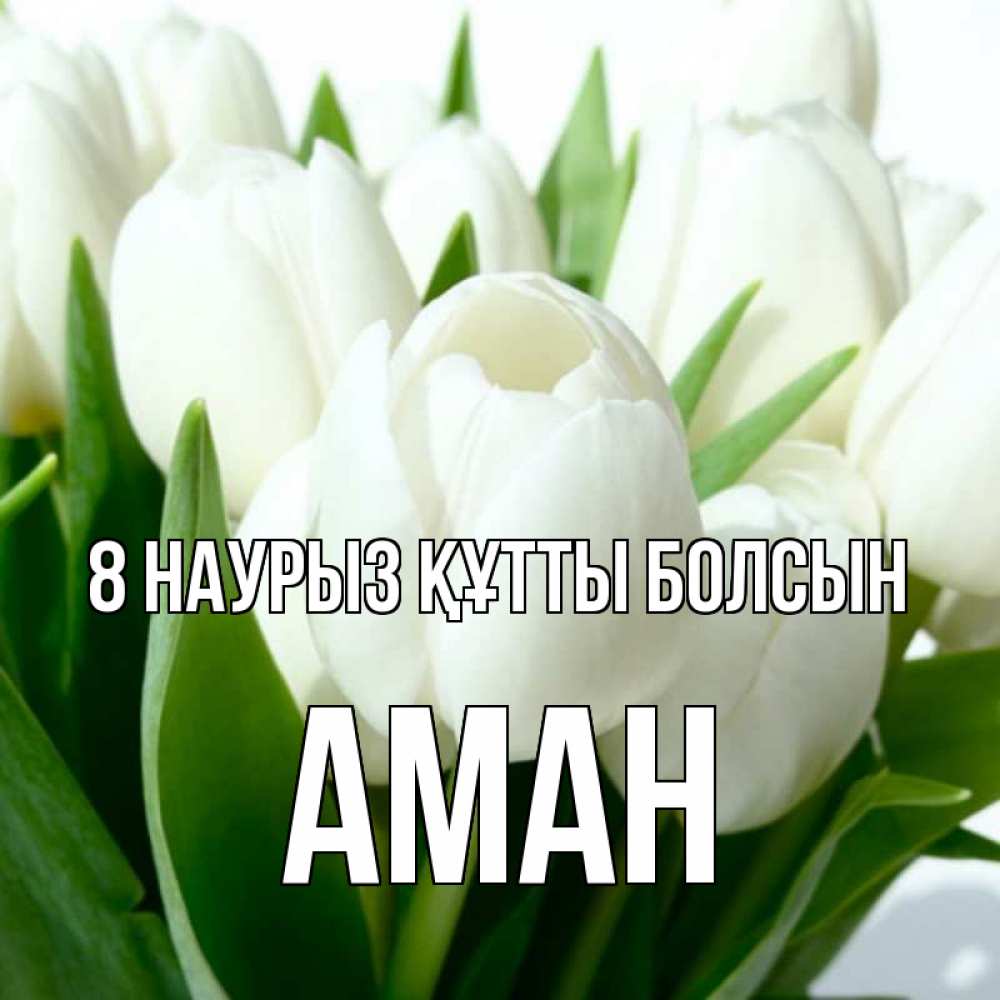 Күн сайын ашық хат с именем, Аман 8 наурыз құтты болсын цветы Онлайн тегін жүктеп алу тілектері бар керемет карта 