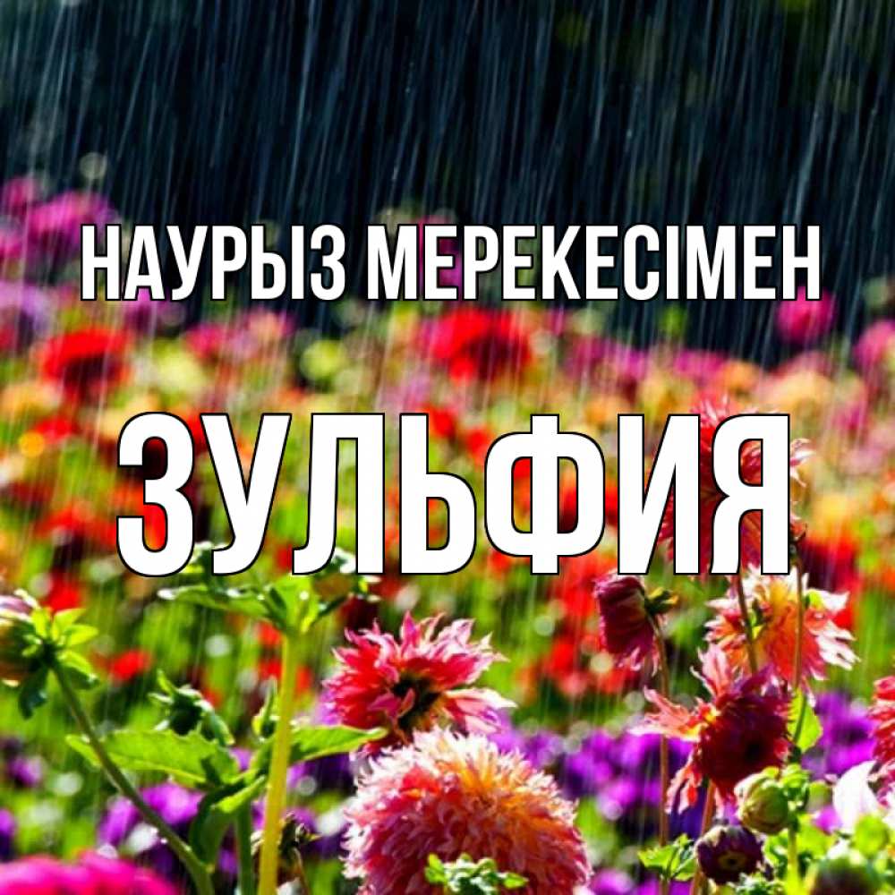 Күн сайын ашық хат с именем, Зульфия Наурыз мерекесімен цветы под дождиком к международному женскому дню Онлайн тегін жүктеп алу тілектері бар керемет карта 