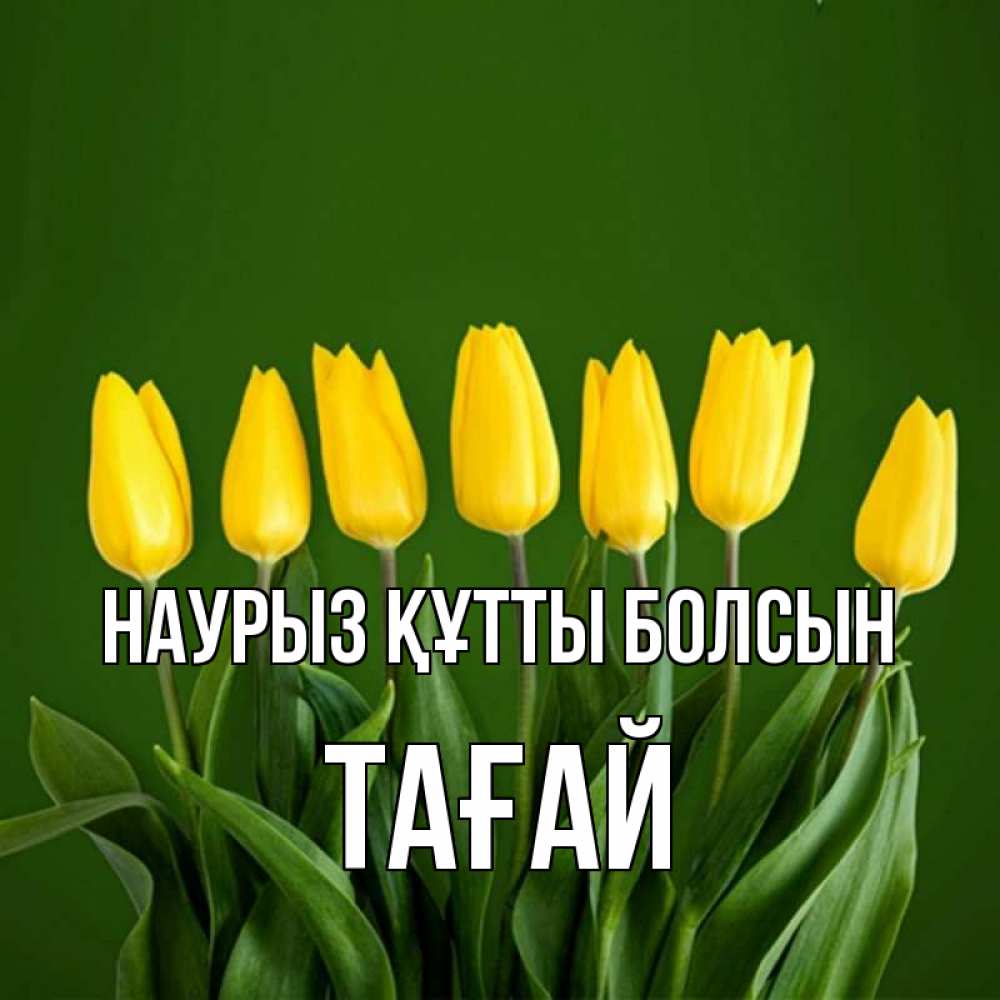 Күн сайын ашық хат с именем, ТАҒАЙ Наурыз құтты болсын желтого цвета 3 Онлайн тегін жүктеп алу тілектері бар керемет карта 