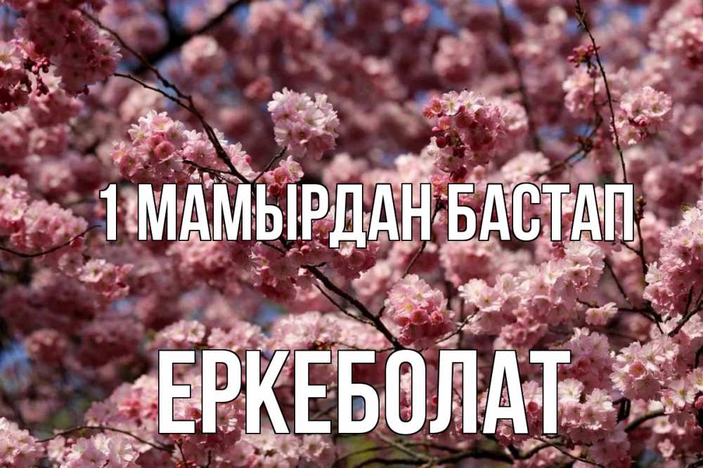 Күн сайын ашық хат с именем, Еркеболат 1 мамырдан бастап С 1 мая Онлайн тегін жүктеп алу тілектері бар керемет карта 