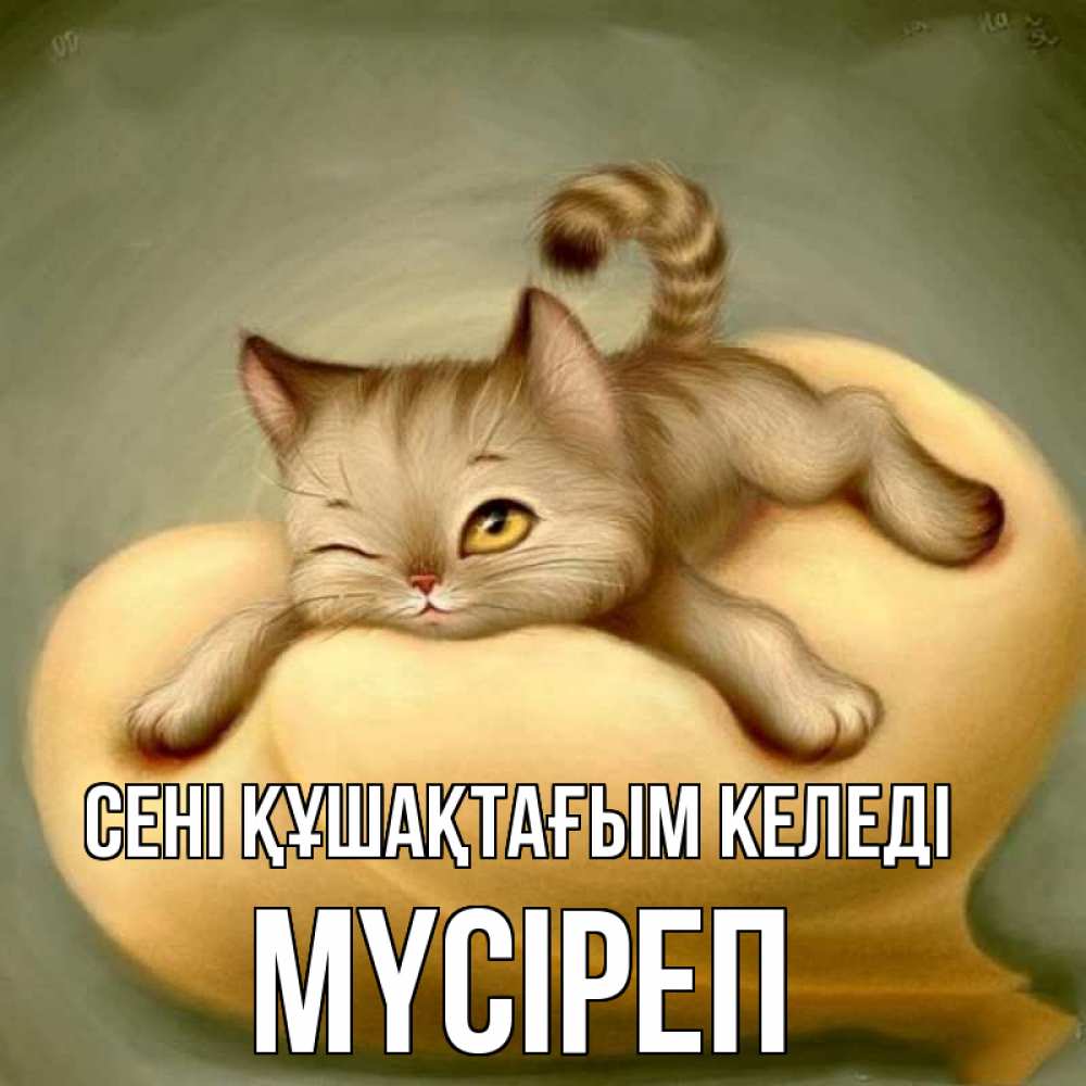 Күн сайын ашық хат с именем, МҮСІРЕП сені құшақтағым келеді кошечка Онлайн тегін жүктеп алу тілектері бар керемет карта 