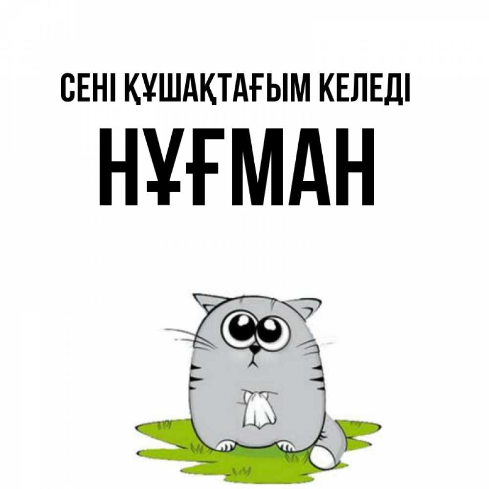 Күн сайын ашық хат с именем, НҰҒМАН сені құшақтағым келеді котик теребит платочек сидя на травке Онлайн тегін жүктеп алу тілектері бар керемет карта 