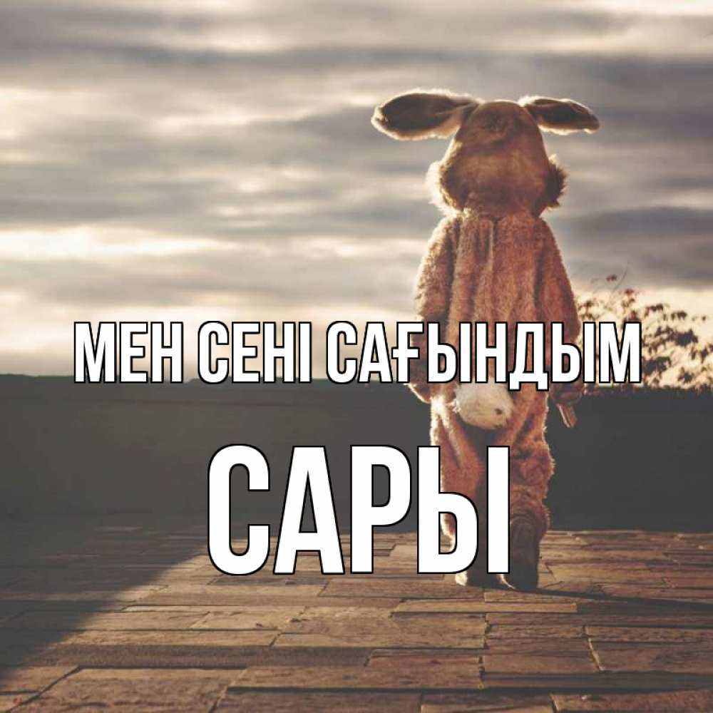 Күн сайын ашық хат с именем, САРЫ Мен сені сағындым даже в костюме зайца Онлайн тегін жүктеп алу тілектері бар керемет карта 