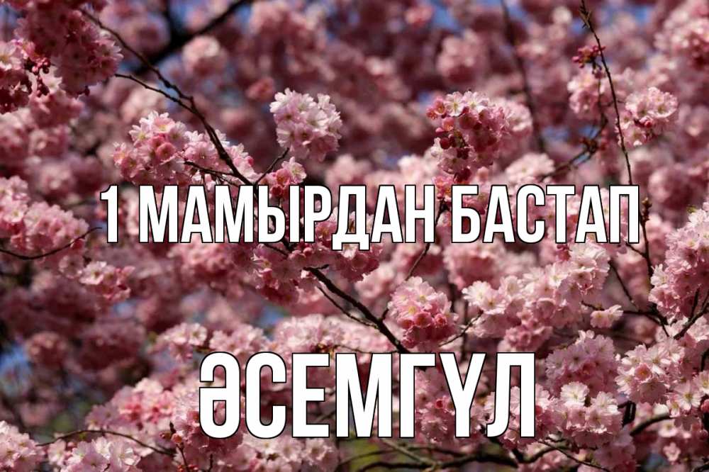 Күн сайын ашық хат с именем, ӘСЕМГҮЛ 1 мамырдан бастап С 1 мая Онлайн тегін жүктеп алу тілектері бар керемет карта 
