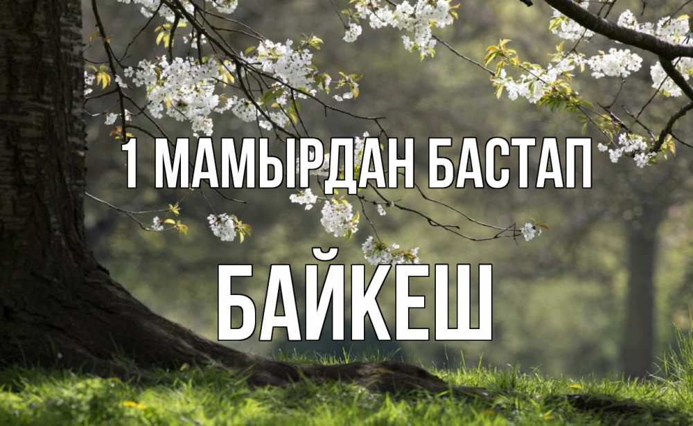 Күн сайын ашық хат с именем, Байкеш 1 мамырдан бастап С 1 мая Онлайн тегін жүктеп алу тілектері бар керемет карта 