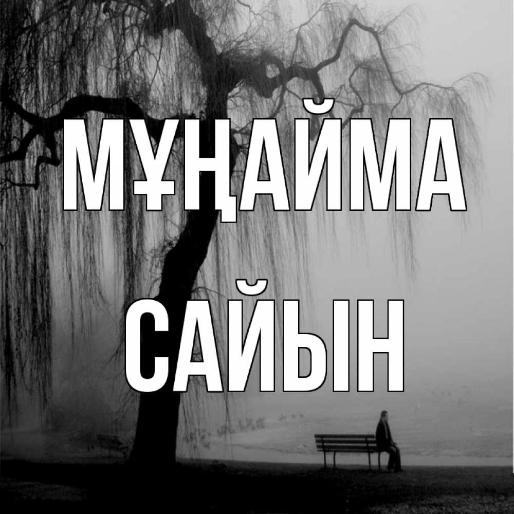 Күн сайын ашық хат с именем, САЙЫН Мұңайма висящие ветки дерева и лавочка под деревом Онлайн тегін жүктеп алу тілектері бар керемет карта 