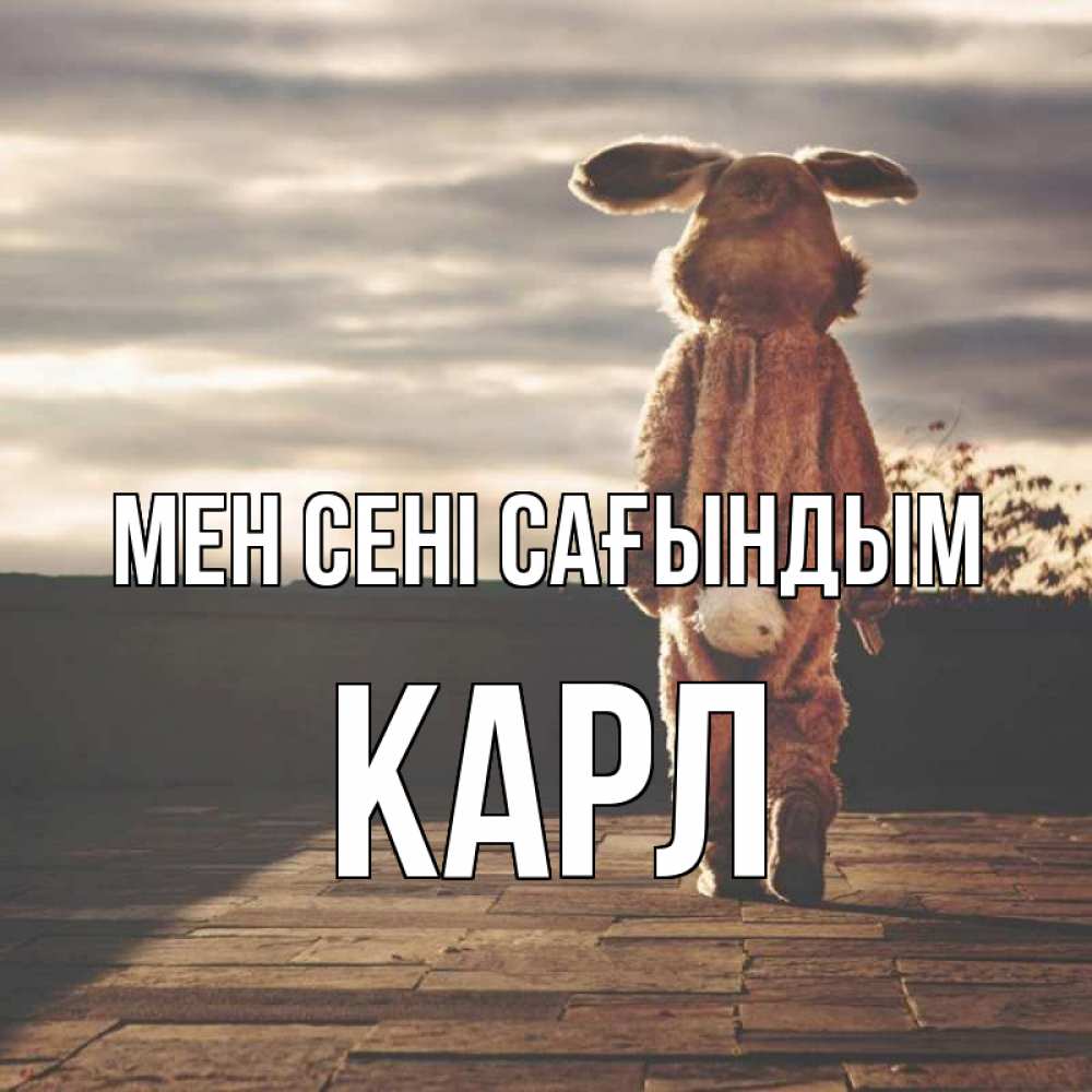 Күн сайын ашық хат с именем, Карл Мен сені сағындым даже в костюме зайца Онлайн тегін жүктеп алу тілектері бар керемет карта 