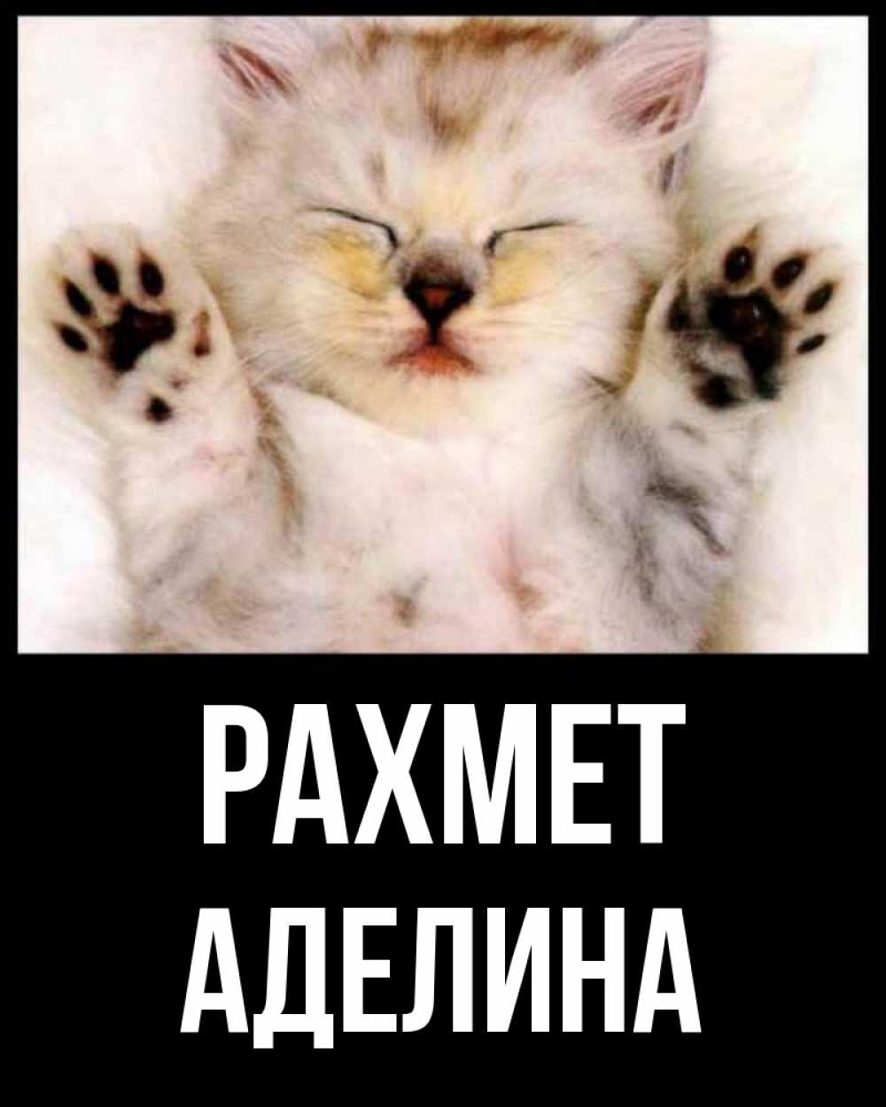 Күн сайын ашық хат с именем, Аделина рахмет маленький котенок Онлайн тегін жүктеп алу тілектері бар керемет карта 