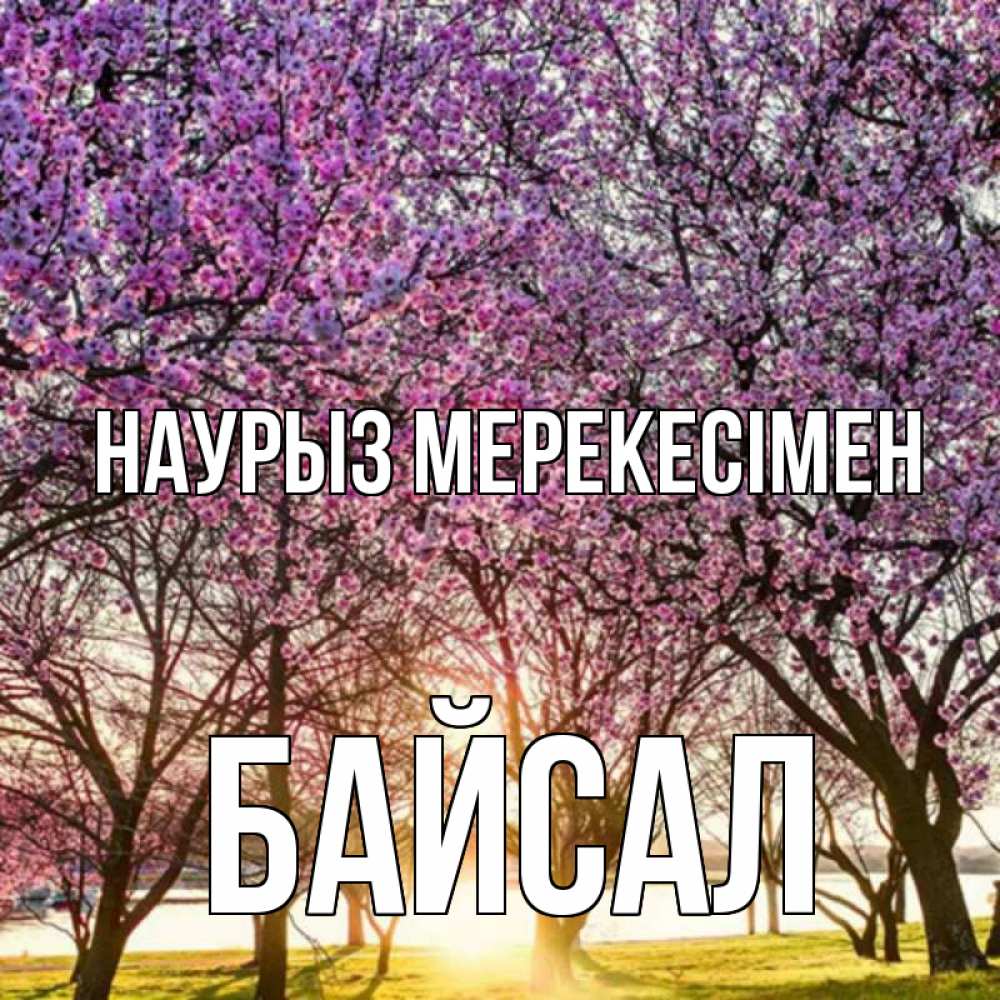Күн сайын ашық хат с именем, Байсал Наурыз мерекесімен праздник весны наурыз Онлайн тегін жүктеп алу тілектері бар керемет карта 