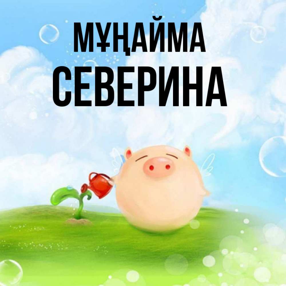 Күн сайын ашық хат с именем, Северина Мұңайма поливает цветок порося Онлайн тегін жүктеп алу тілектері бар керемет карта 