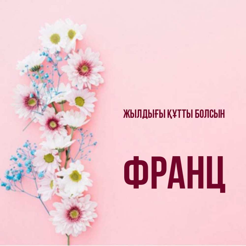Күн сайын ашық хат с именем, Франц Жылдығы құтты болсын Родная моя с днем рождения тебя картинка с цветами белыми и голубыми Онлайн тегін жүктеп алу тілектері бар керемет карта 