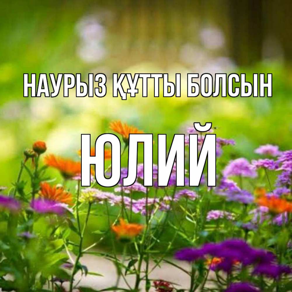 Күн сайын ашық хат с именем, Юлий Наурыз құтты болсын цветы Онлайн тегін жүктеп алу тілектері бар керемет карта 