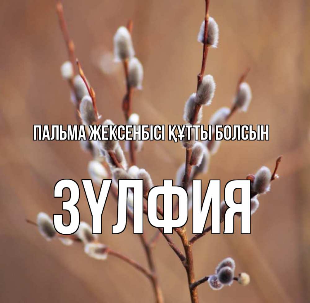 Күн сайын ашық хат с именем, ЗҮЛФИЯ Пальма жексенбісі құтты болсын верба Онлайн тегін жүктеп алу тілектері бар керемет карта 