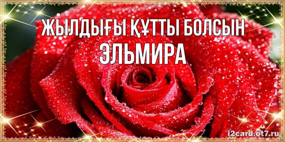 Күн сайын ашық хат с именем, Эльмира Жылдығы құтты болсын роса и роза. открытка с красивой розой Онлайн тегін жүктеп алу тілектері бар керемет карта 