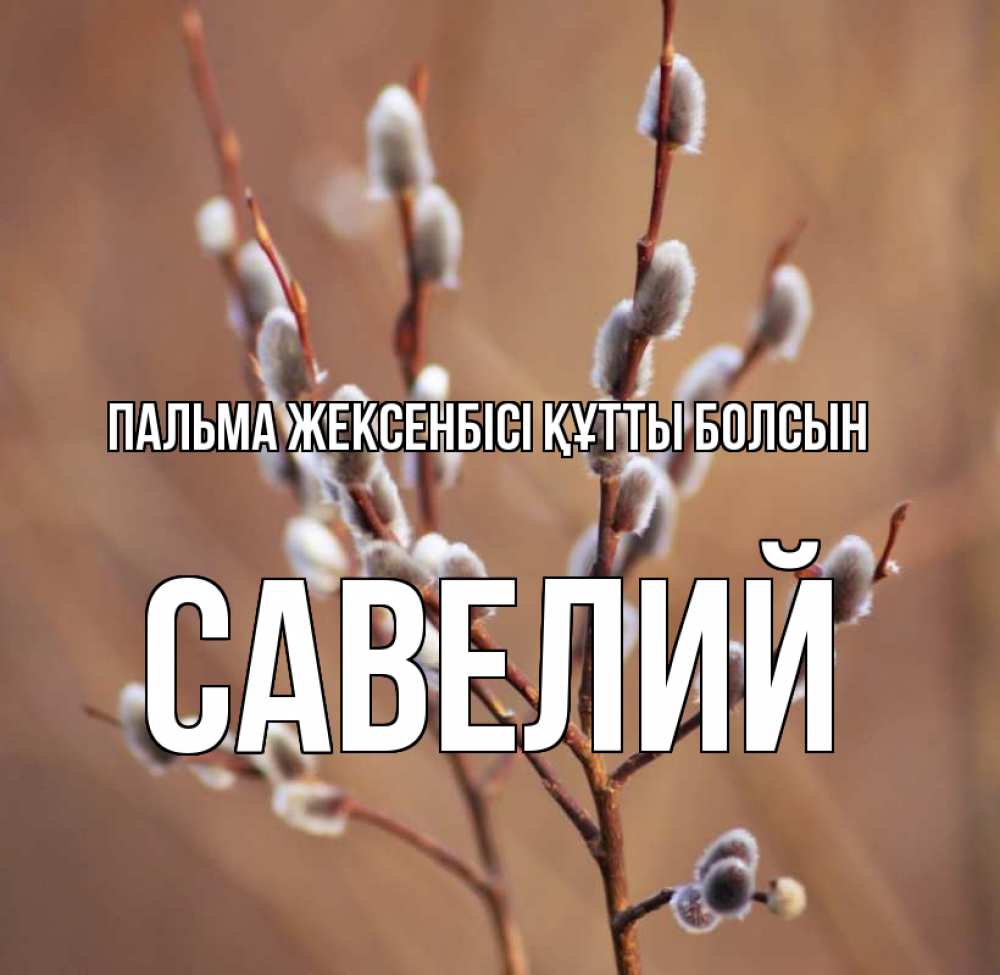 Күн сайын ашық хат с именем, Савелий Пальма жексенбісі құтты болсын верба Онлайн тегін жүктеп алу тілектері бар керемет карта 