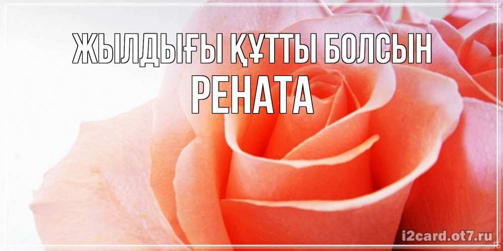 Күн сайын ашық хат с именем, Рената Жылдығы құтты болсын розы для поздравления с днем рождения Онлайн тегін жүктеп алу тілектері бар керемет карта 