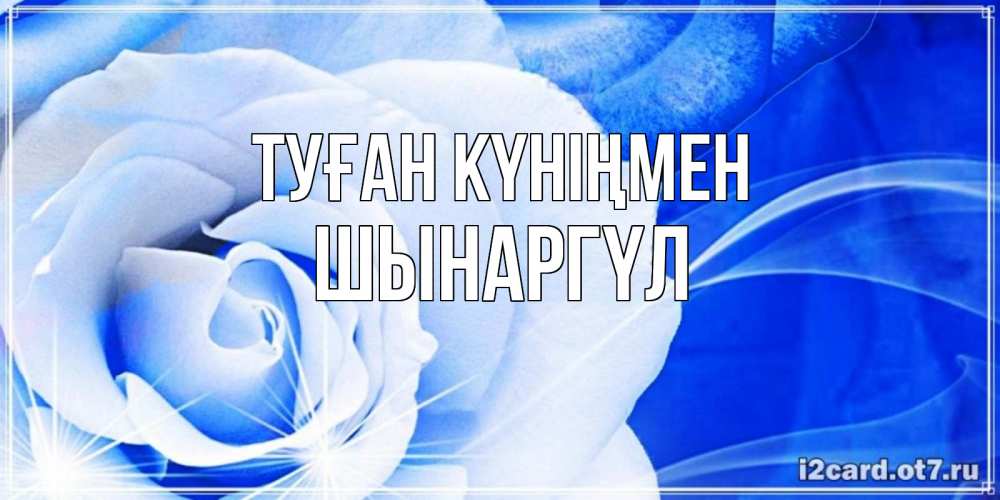 Күн сайын ашық хат с именем, ШЫНАРГҮЛ Туған күніңмен белая роза на голубом фоне Онлайн тегін жүктеп алу тілектері бар керемет карта 