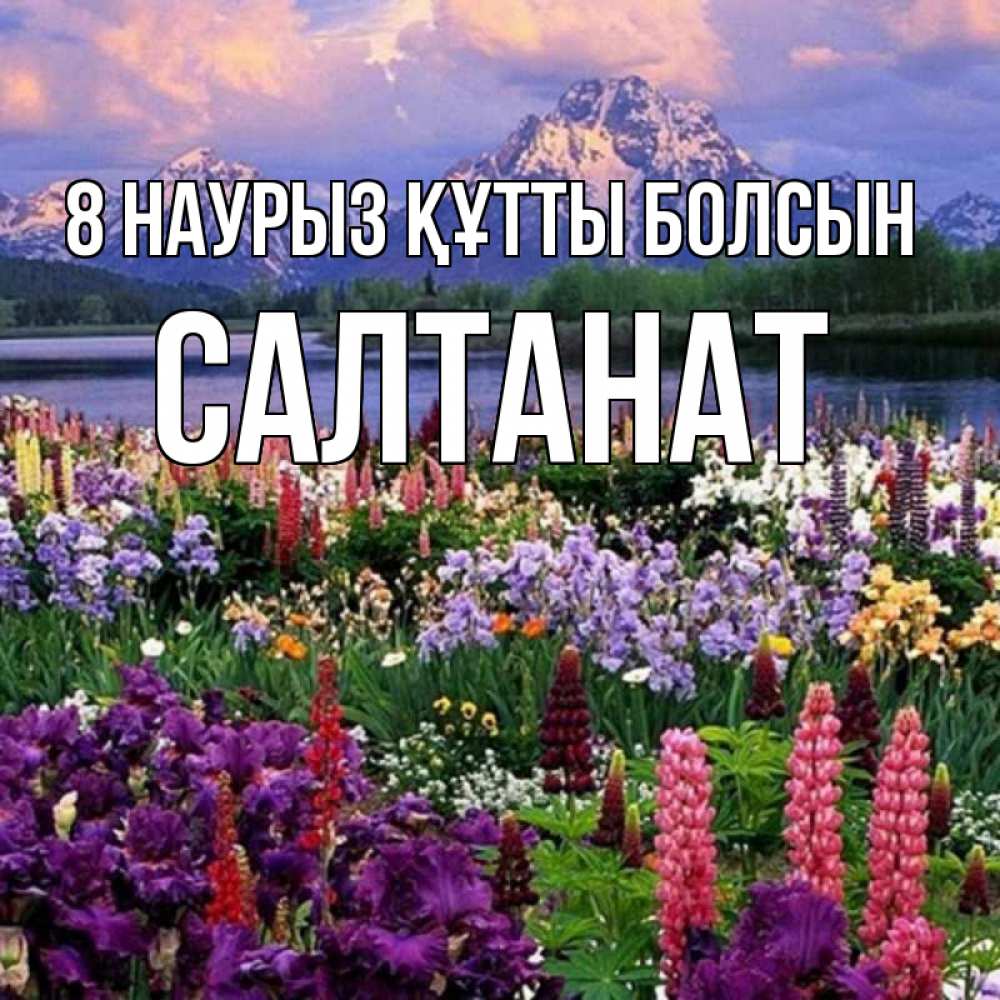 Күн сайын ашық хат с именем, САЛТАНАТ 8 наурыз құтты болсын международный женский день Онлайн тегін жүктеп алу тілектері бар керемет карта 
