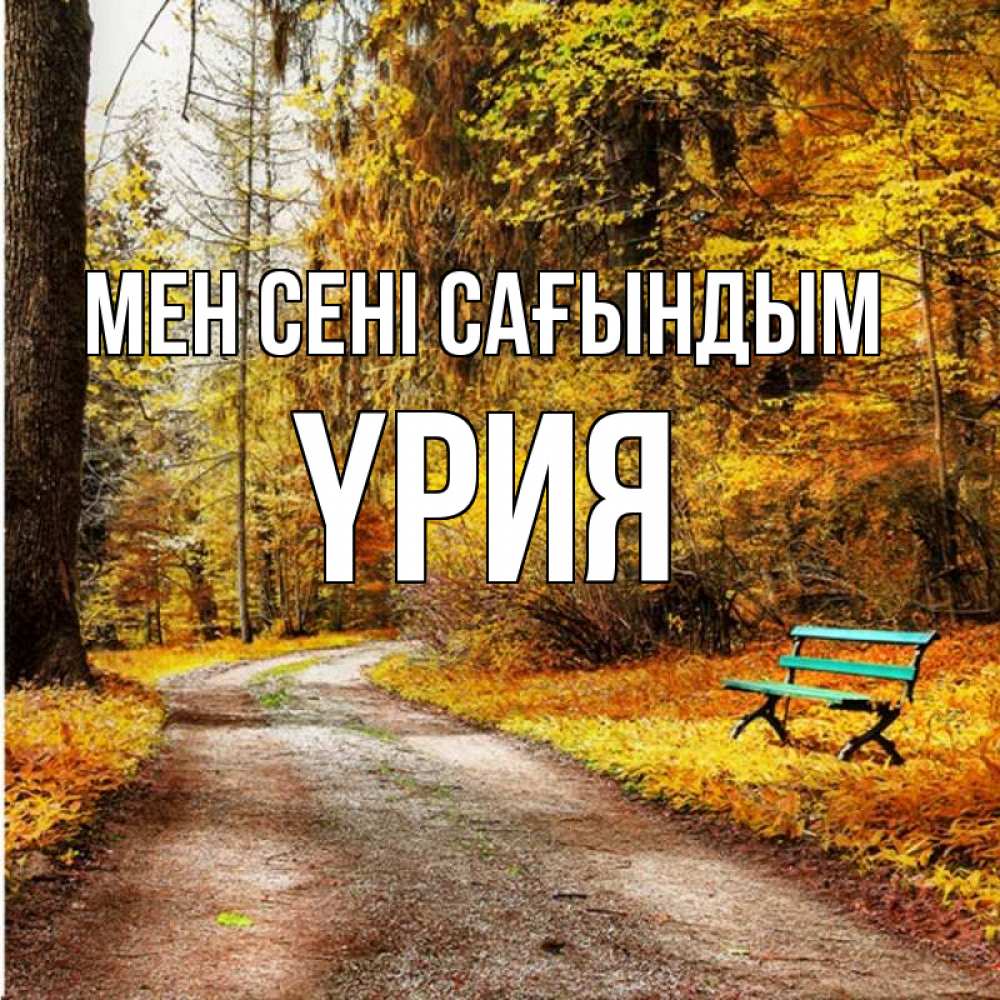 Күн сайын ашық хат с именем, ҮРИЯ Мен сені сағындым зеленая лавочка и осенний лес Онлайн тегін жүктеп алу тілектері бар керемет карта 