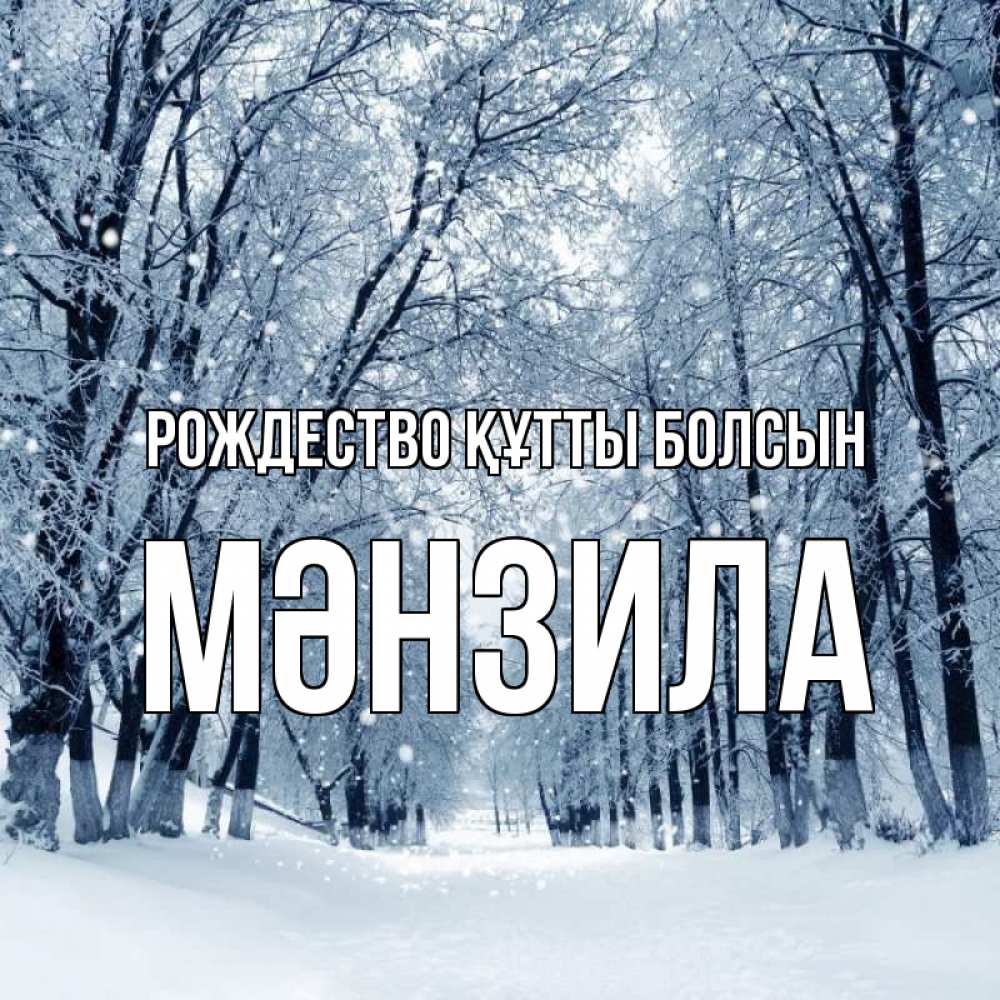 Күн сайын ашық хат с именем, МӘНЗИЛА Рождество құтты болсын снег, лес, парк Онлайн тегін жүктеп алу тілектері бар керемет карта 