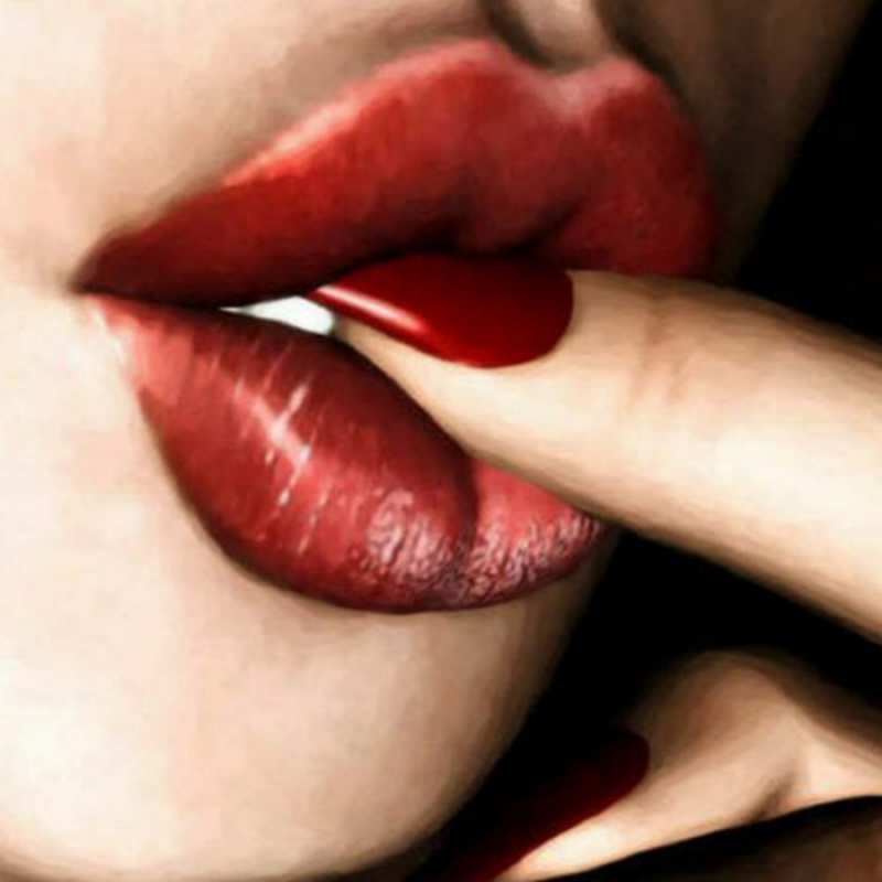 Открытка палец в губах открытка целую тебя для парня Сені сүйемін 