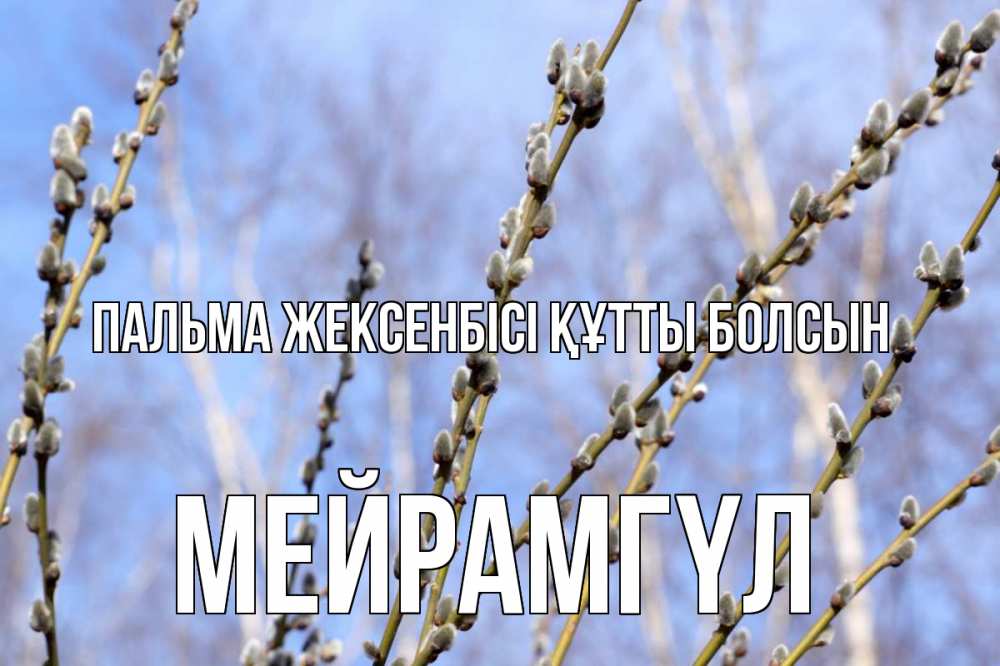 Күн сайын ашық хат с именем, МЕЙРАМГҮЛ Пальма жексенбісі құтты болсын верба Онлайн тегін жүктеп алу тілектері бар керемет карта 