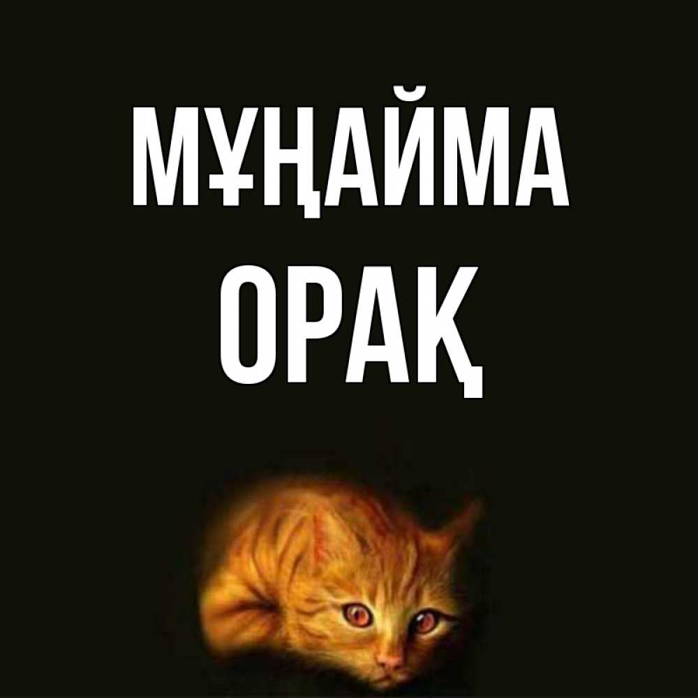Күн сайын ашық хат с именем, ОРАҚ Мұңайма лежащий кот в темноте Онлайн тегін жүктеп алу тілектері бар керемет карта 