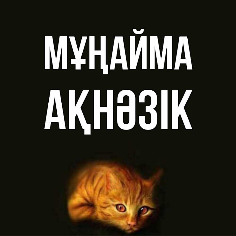 Күн сайын ашық хат с именем, АҚНӘЗІК Мұңайма лежащий кот в темноте Онлайн тегін жүктеп алу тілектері бар керемет карта 
