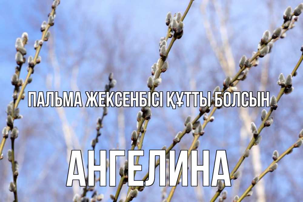 Күн сайын ашық хат с именем, Ангелина Пальма жексенбісі құтты болсын верба Онлайн тегін жүктеп алу тілектері бар керемет карта 