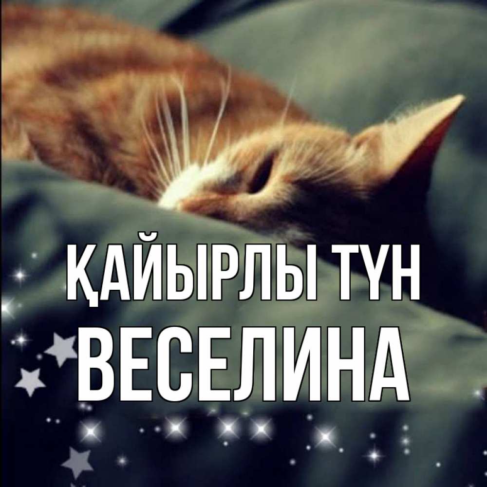 Күн сайын ашық хат с именем, Веселина Қайырлы түн кроватка Онлайн тегін жүктеп алу тілектері бар керемет карта 