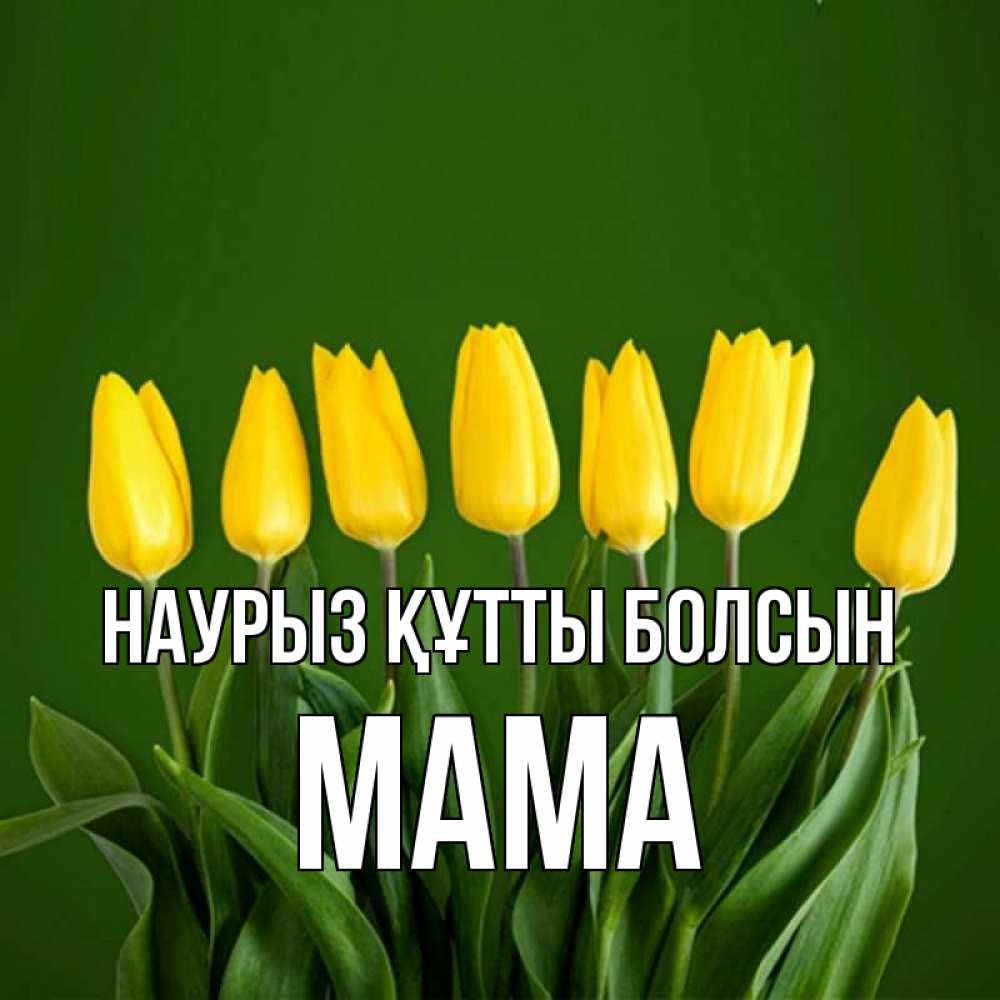 Күн сайын ашық хат с именем, Мама Наурыз құтты болсын желтого цвета 3 Онлайн тегін жүктеп алу тілектері бар керемет карта 