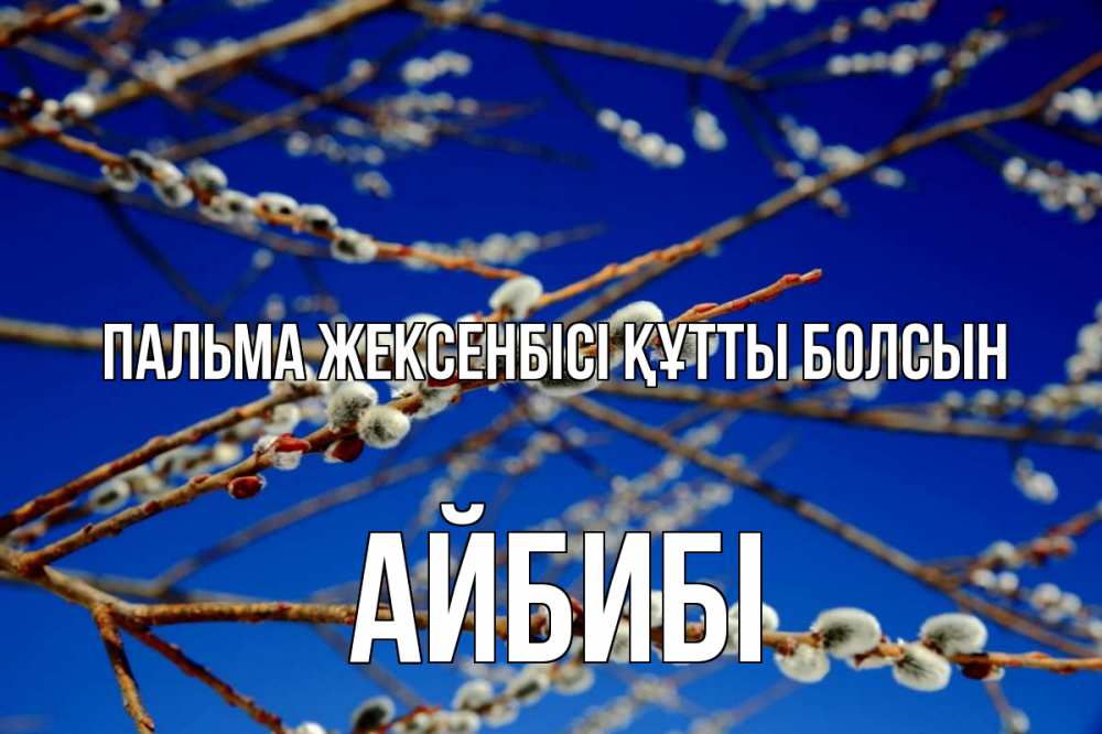 Күн сайын ашық хат с именем, АЙБИБІ Пальма жексенбісі құтты болсын верба Онлайн тегін жүктеп алу тілектері бар керемет карта 