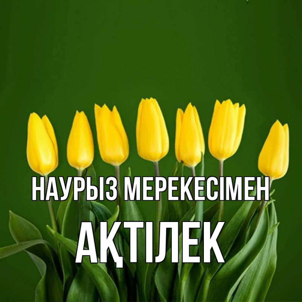 Күн сайын ашық хат с именем, Ақтілек Наурыз мерекесімен желтого цвета 3 Онлайн тегін жүктеп алу тілектері бар керемет карта 