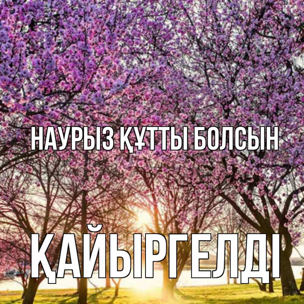 Күн сайын ашық хат с именем, Қайыргелді Наурыз құтты болсын наурыз Онлайн тегін жүктеп алу тілектері бар керемет карта 