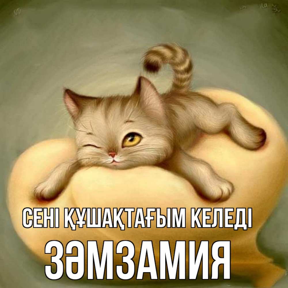 Күн сайын ашық хат с именем, ЗӘМЗАМИЯ сені құшақтағым келеді кошечка Онлайн тегін жүктеп алу тілектері бар керемет карта 