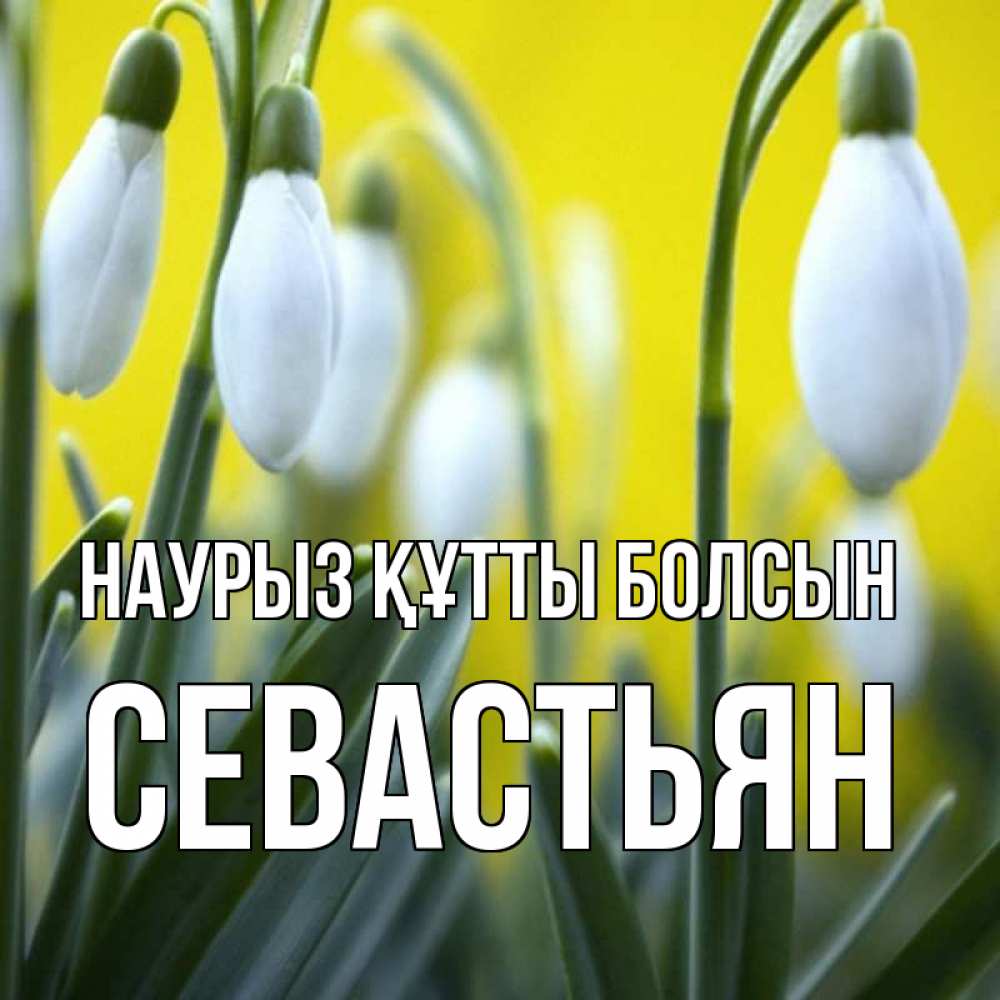 Күн сайын ашық хат с именем, Севастьян Наурыз құтты болсын весенние цветы Онлайн тегін жүктеп алу тілектері бар керемет карта 