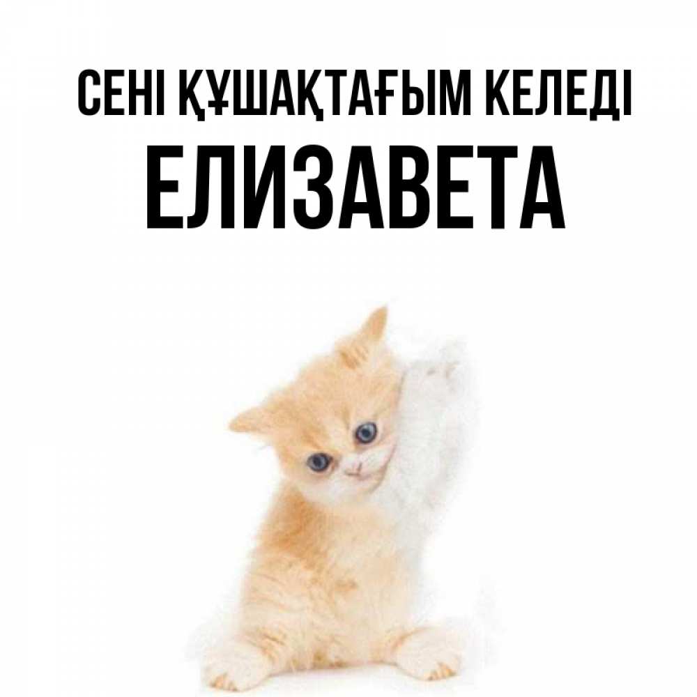 Күн сайын ашық хат с именем, Елизавета сені құшақтағым келеді я хочу очень скорее обнимаешек Онлайн тегін жүктеп алу тілектері бар керемет карта 