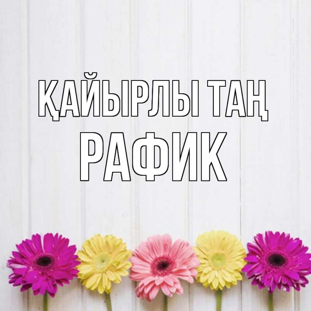Күн сайын ашық хат с именем, РАФИК Қайырлы таң красный желтый и розовый цветок Онлайн тегін жүктеп алу тілектері бар керемет карта 