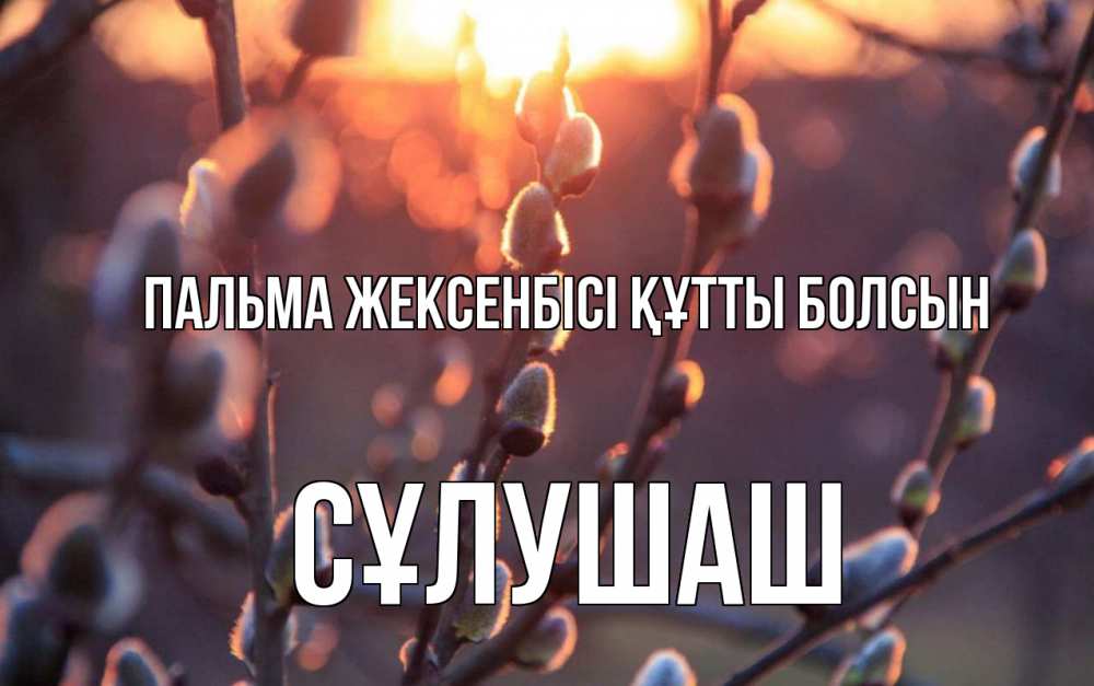 Күн сайын ашық хат с именем, СҰЛУШАШ Пальма жексенбісі құтты болсын верба Онлайн тегін жүктеп алу тілектері бар керемет карта 