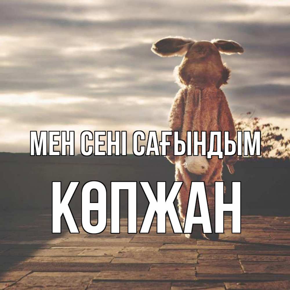 Күн сайын ашық хат с именем, Көпжан Мен сені сағындым даже в костюме зайца Онлайн тегін жүктеп алу тілектері бар керемет карта 