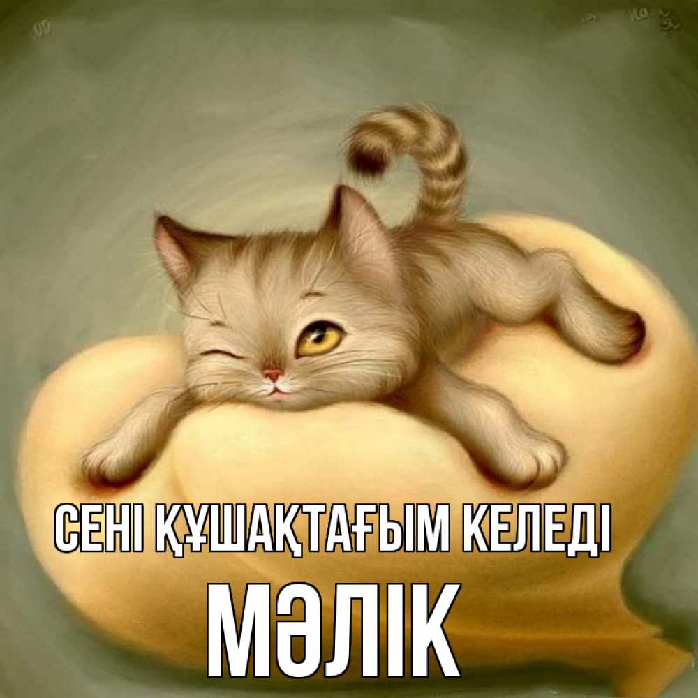 Күн сайын ашық хат с именем, МӘЛІК сені құшақтағым келеді кошечка Онлайн тегін жүктеп алу тілектері бар керемет карта 