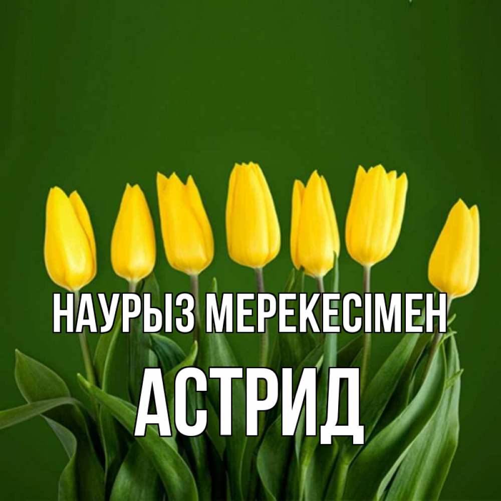 Күн сайын ашық хат с именем, Астрид Наурыз мерекесімен желтого цвета 3 Онлайн тегін жүктеп алу тілектері бар керемет карта 