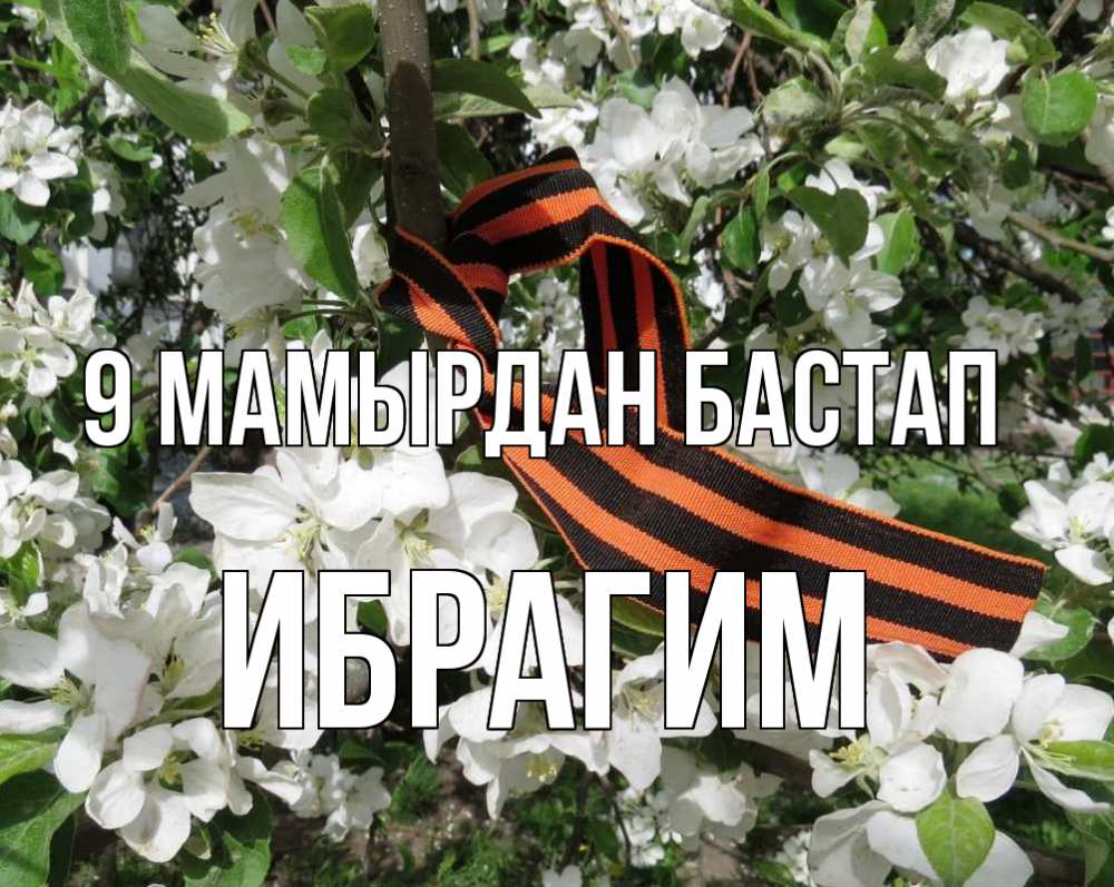 Күн сайын ашық хат с именем, Ибрагим 9 мамырдан бастап 9 мая Онлайн тегін жүктеп алу тілектері бар керемет карта 