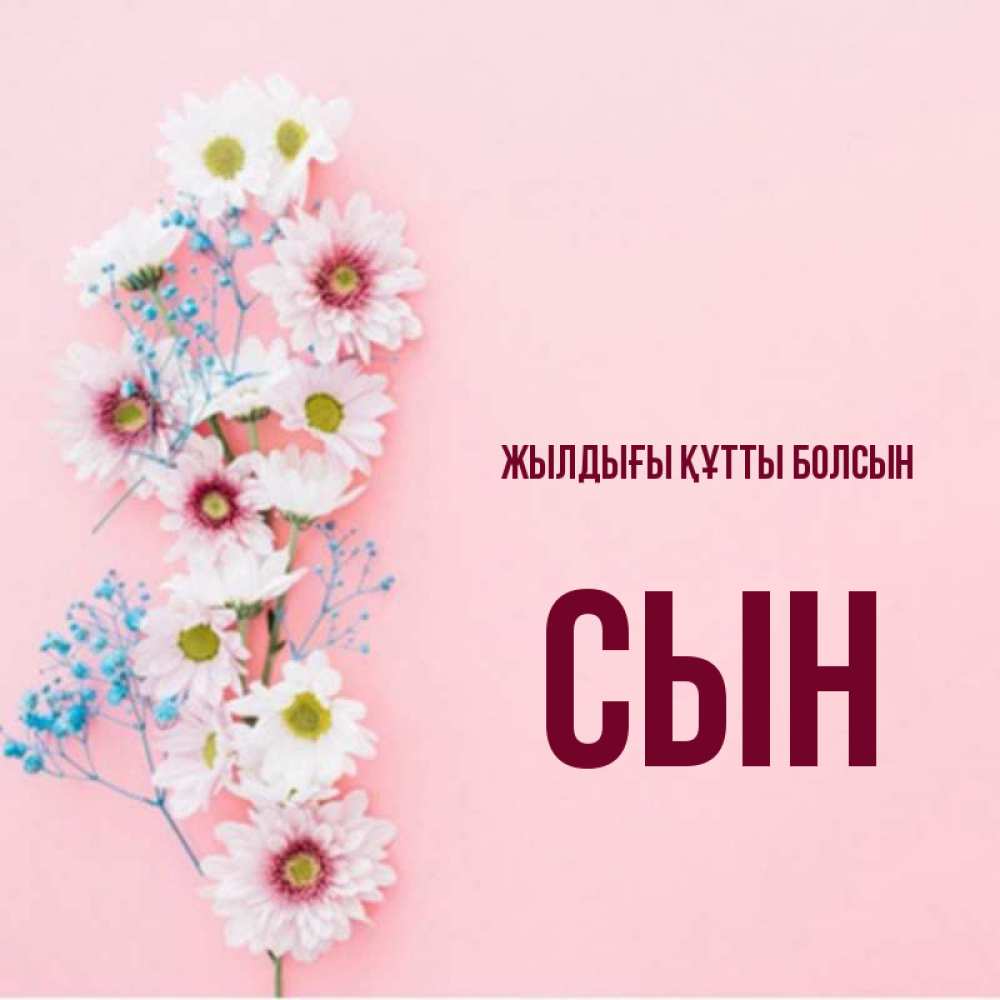 Күн сайын ашық хат с именем, Сын Жылдығы құтты болсын Родная моя с днем рождения тебя картинка с цветами белыми и голубыми Онлайн тегін жүктеп алу тілектері бар керемет карта 
